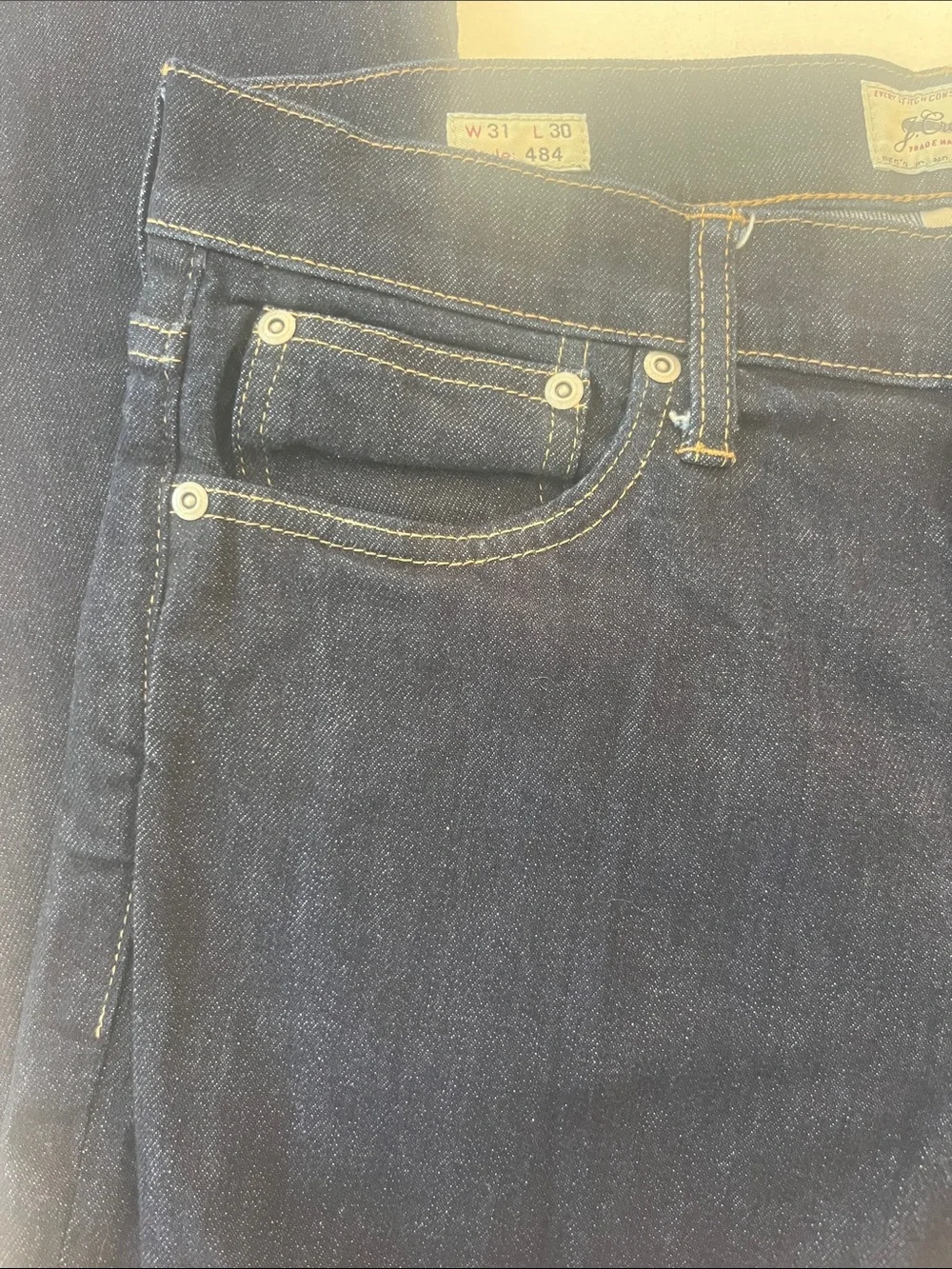 J.Crew 484 Slim Fit Jeans Mens Size 31x30 Blue Slim Tapered Leg Rigid Denim